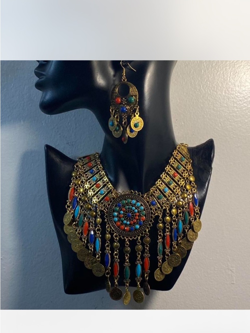 *Southwestern ^^^  Multicolor Statement Bib Necklace / Earrings collection ^*^